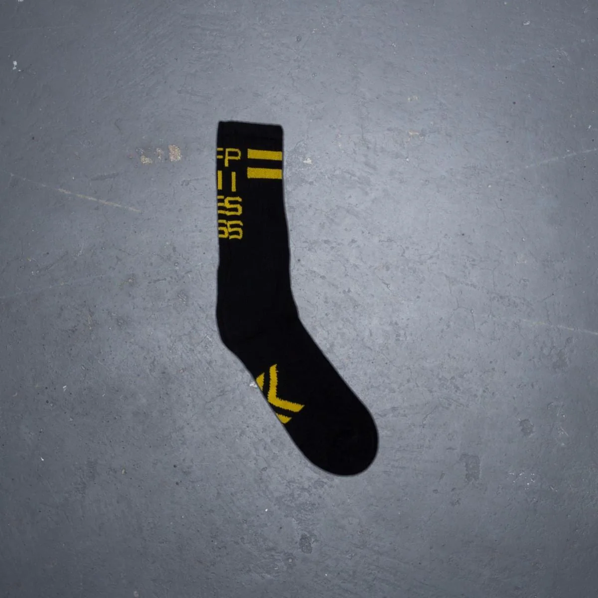 Boxer Skater Socks, PISS, Black/Yellow - Image 2