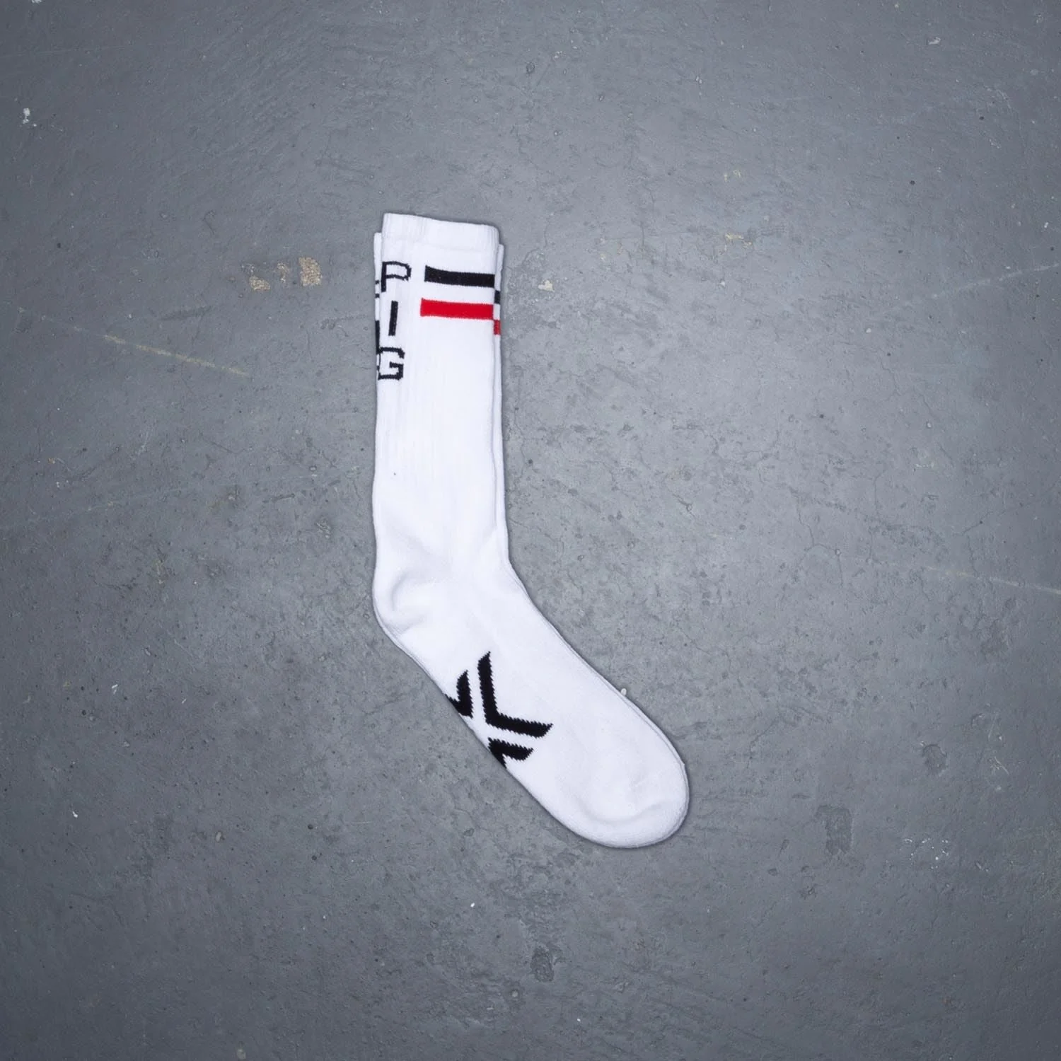 Boxer Skater Socks, PIG, White/Red/Black