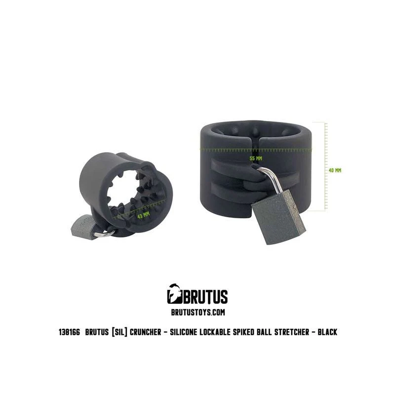 Cruncher, Silicone Lockable Spiked Ball Stretcher - Image 4