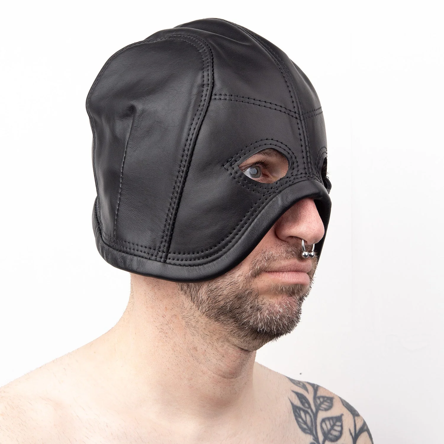 Leather Executioner Hood, Black - Image 2