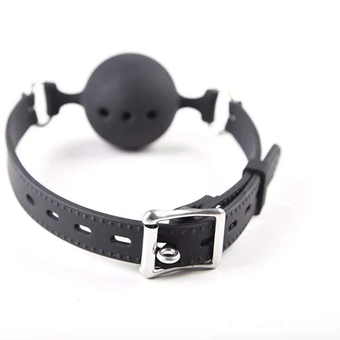 Silicone Breathe Through Ball Gag, Lockable - Image 3