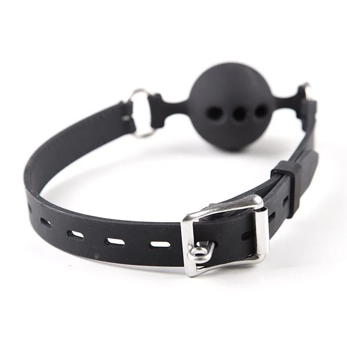 Silicone Breathe Through Ball Gag, Lockable - Image 5