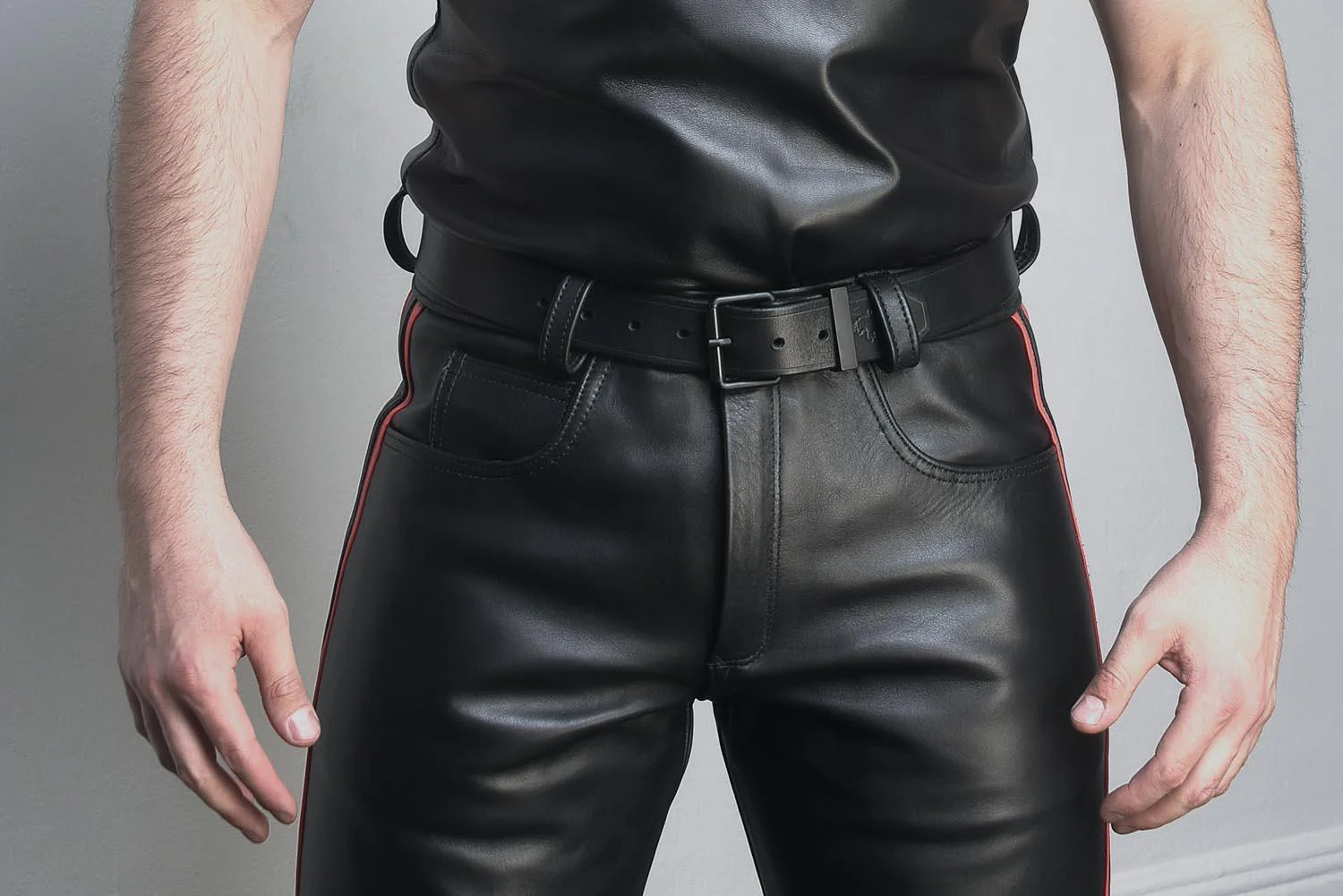 Lineback Leather Jeans, Regular Fit // Made to Order - Image 4