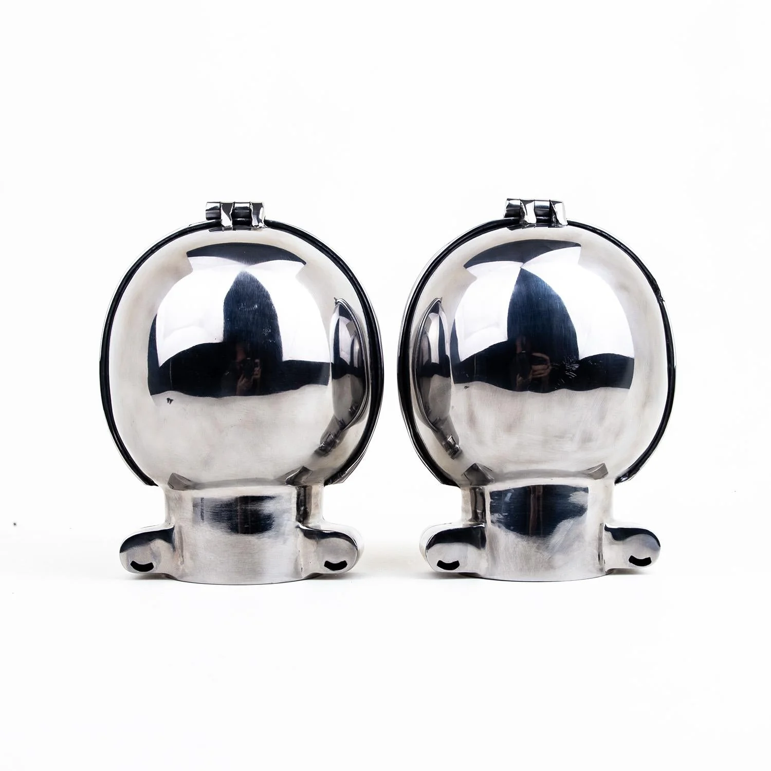 Stainless Steel Ball Mitts - Snap Shut Locks & Grab Handle - Image 3