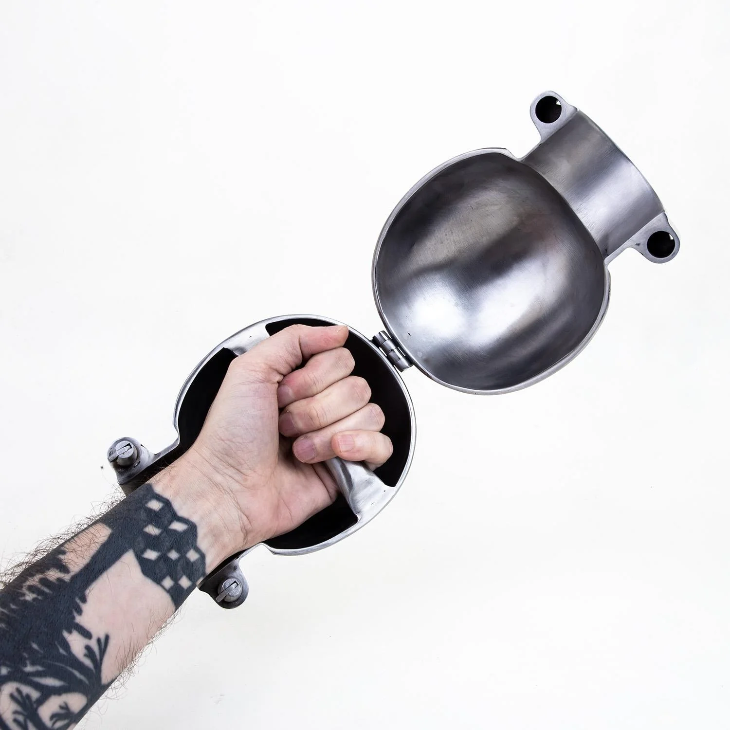 Stainless Steel Ball Mitts - Snap Shut Locks & Grab Handle - Image 5