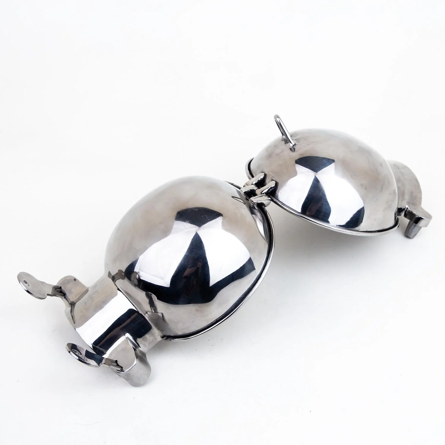 Stainless Steel Ball Mitts - Snap Shut Locks & Grab Handle - Image 6