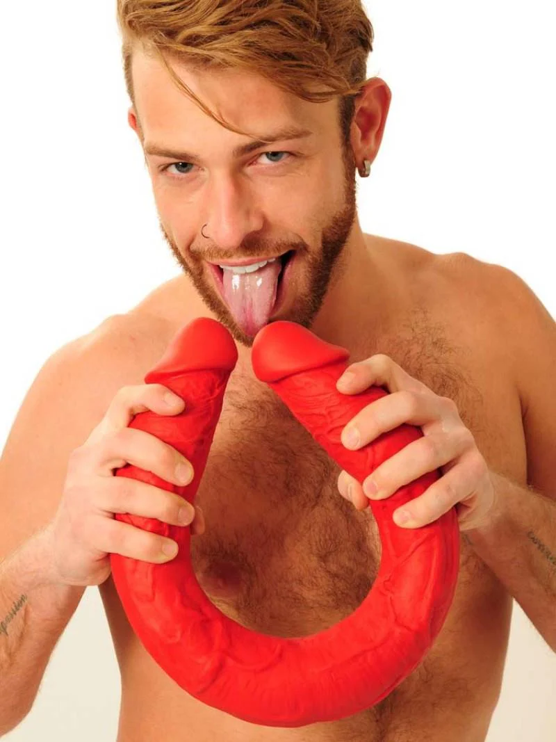 Stretch Double Dildo, Red - Image 3