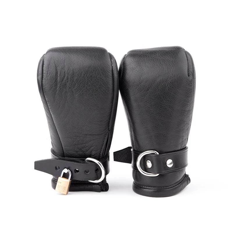 Padded Leather Fist Mitts - Image 3